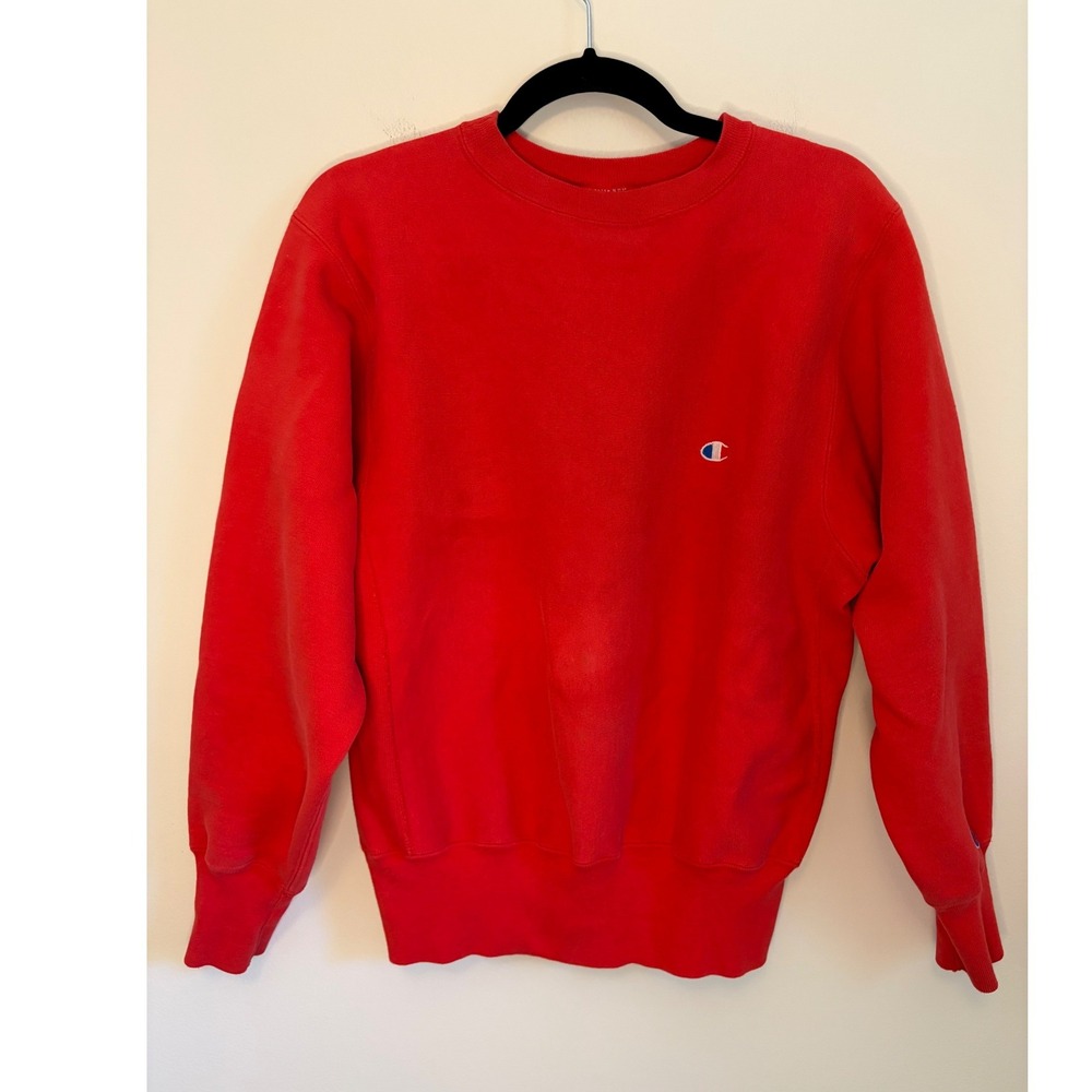 Vintage Champion Reverse Weave Sweatshirt Red M Made in USA Crewneck Pullover